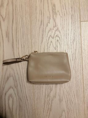 3/$20 Anne Klein Coin Purse Wristlet Beige Small Zip Pouch Wallet